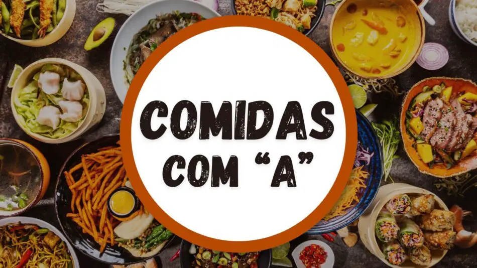 Comidas iniciadas com a letra A. Diversos pratos de comida com a, avgolemono, acarajé Arrabiata, Arroz e outros.