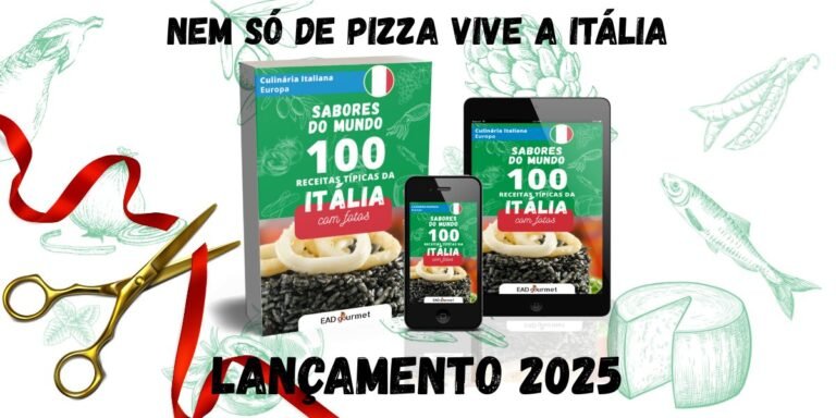 Lançamento do livro 100 receitas italianas que pertence a coleção sabores do mundo feito por EAD gourmet.