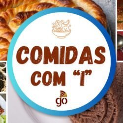 diversos pratos dispostos com comidas com I como inhoque, iogurte, injera, inhame, ice cream.