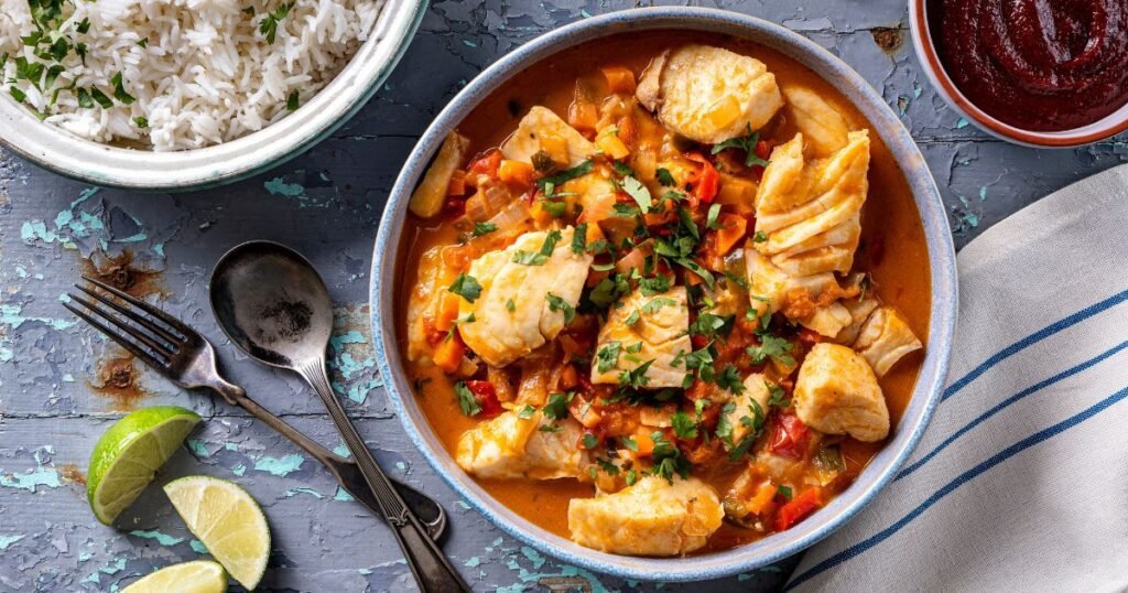 Caldeirada de tambaqui com legumes e ervas frescas – comida típica da região Norte do Brasil